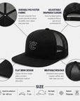 Embroidery Flat-Brim Mesh Cap