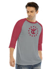 YiCompete Raglan Sleeve T-shirt Crimson/Gray