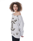 YiCompete Oversized Women's Off-Shoulder Sweatshirt