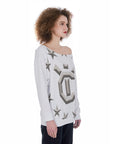 YiCompete Oversized Women's Off-Shoulder Sweatshirt