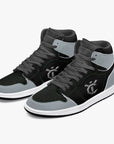 New YIC Good Grey and VantaBlack High-Top Leather Sneakers