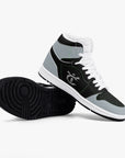 New YIC Good Grey and VantaBlack High-Top Leather Sneakers