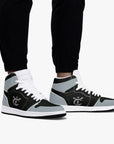 New YIC Good Grey and VantaBlack High-Top Leather Sneakers