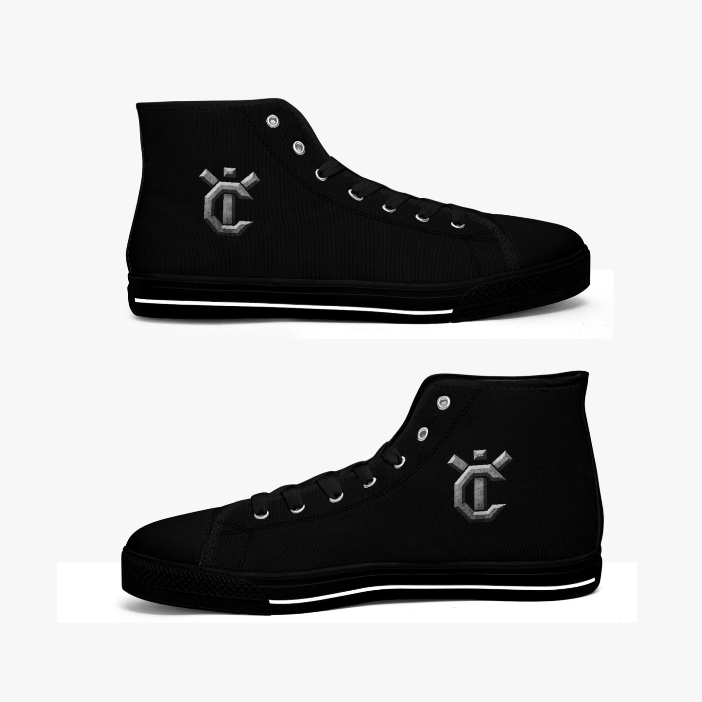 New YIC High-top Canvas Shoes - VantaBlack