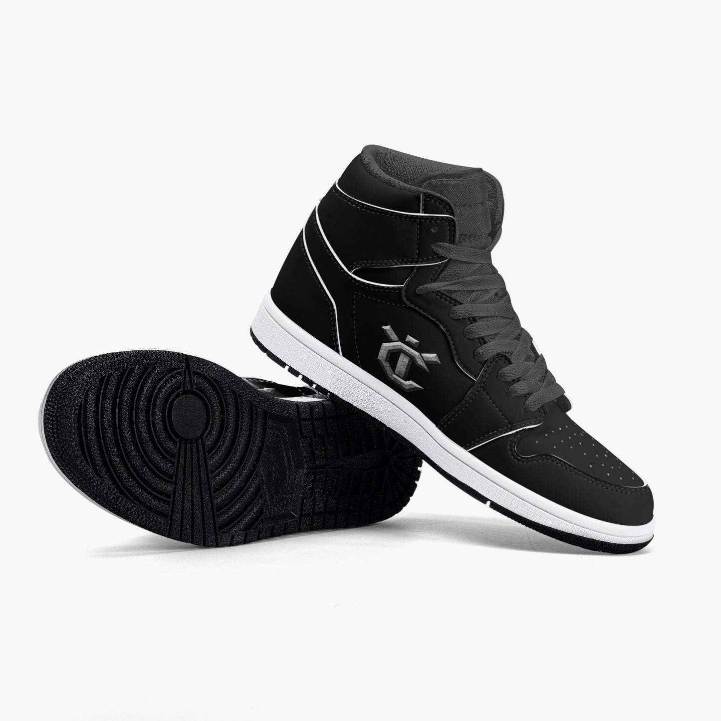 New YIC VantaBlack High-Top Leather Sneakers