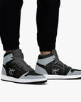 New YIC Good Grey and VantaBlack High-Top Leather Sneakers