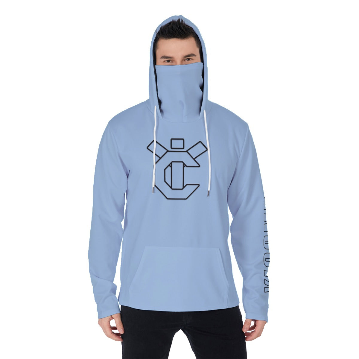 YIC Men's Pullover Hoodie With Mask - Clear Sky