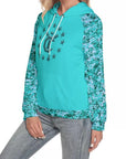 Women's Hoodie With Raglan Sleeve - Aqua Ray