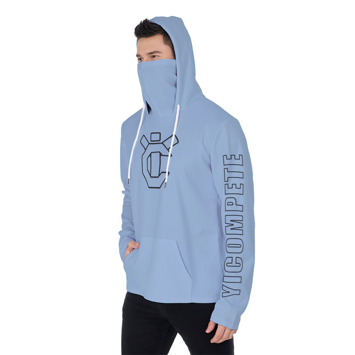 YIC Men's Pullover Hoodie With Mask - Clear Sky