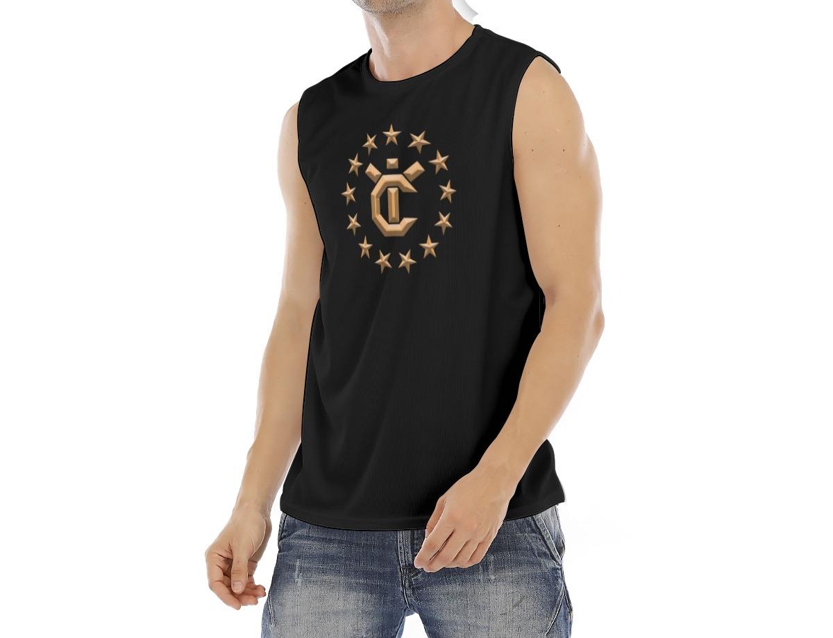 Men's O-neck Sleeveless Tank Top - Vantablack