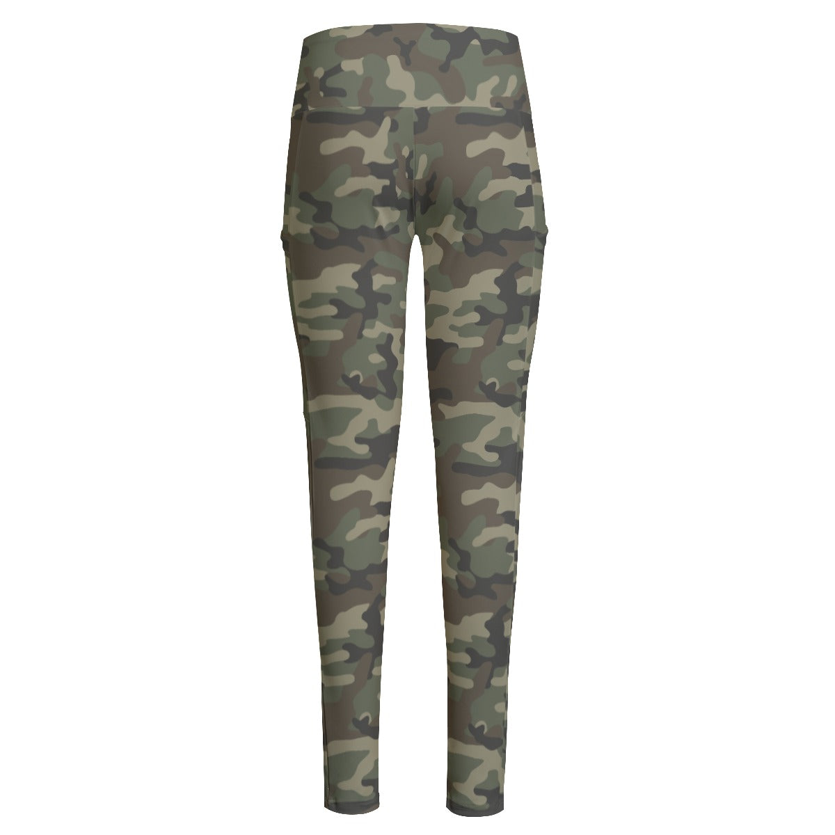 Women's High Waist Yoga Pants With Side Pocket - Camo