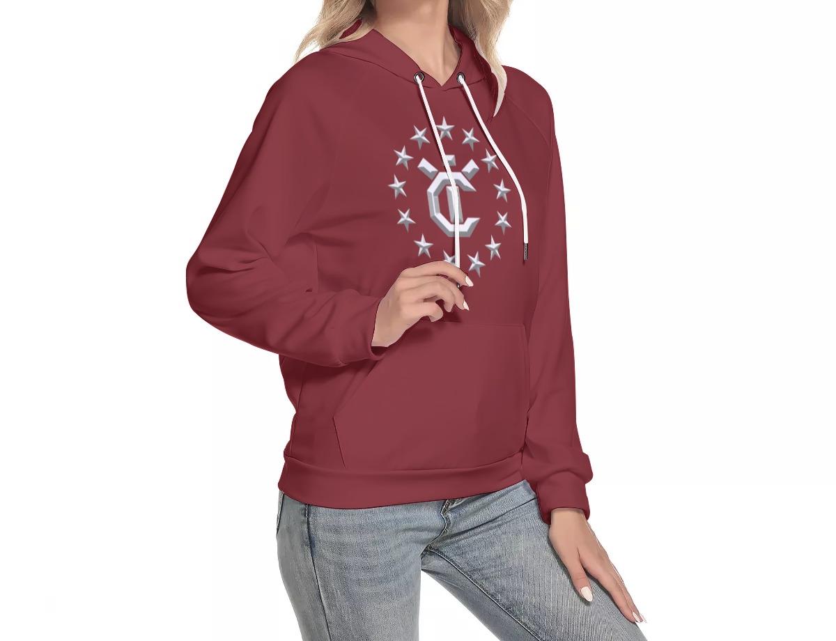 Women's Hoodie With Raglan Sleeve - Winery
