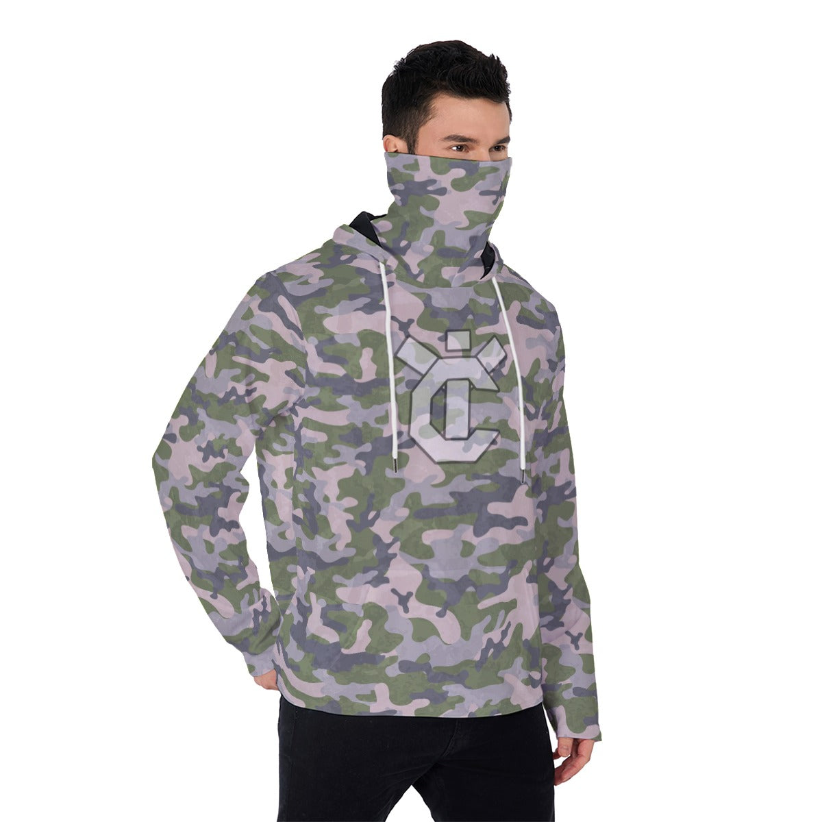 YIC Men's Pullover Hoodie With Mask - Mod Camo II