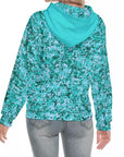 Women's Hoodie With Raglan Sleeve - Aqua Ray
