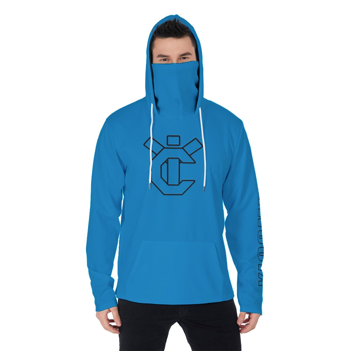 YIC Men's Pullover Hoodie With Mask - Ibiza Blue