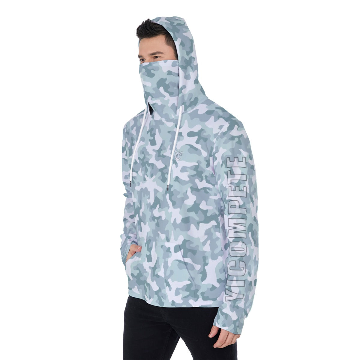 YIC Men's Pullover Hoodie With Mask - Mod Camo