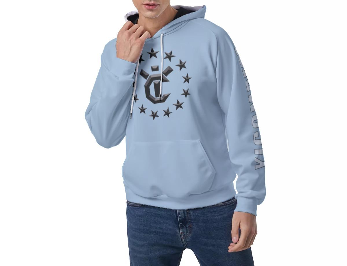 Men's Raglan Pullover Hoodie - Clear Sky