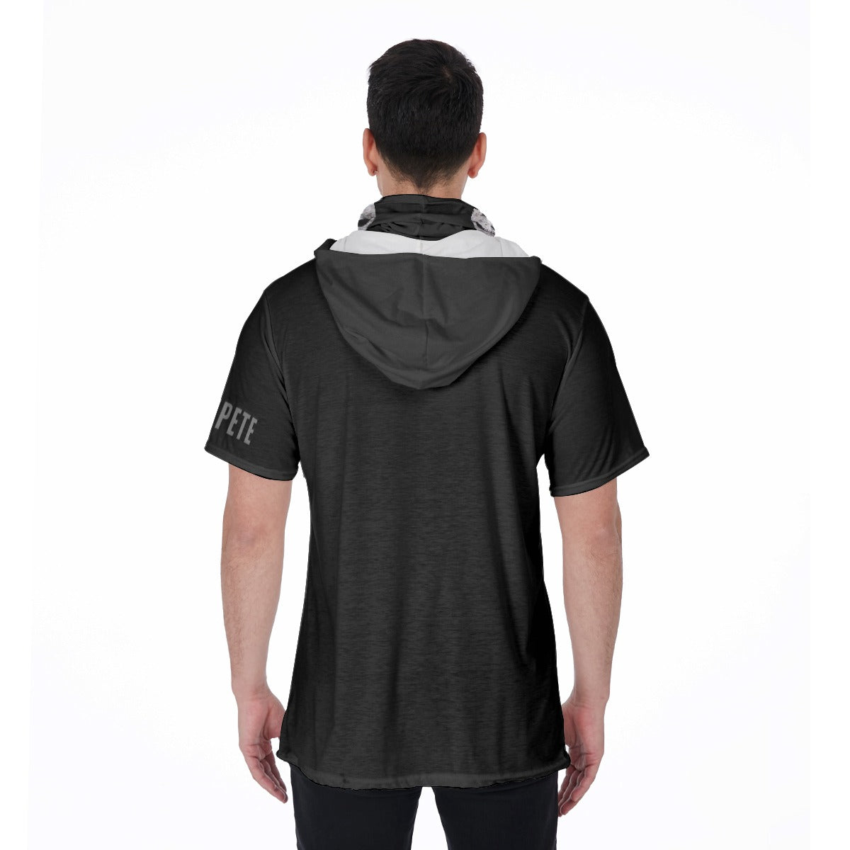 Men's Hooded T's with Built-in Mask - Skullface