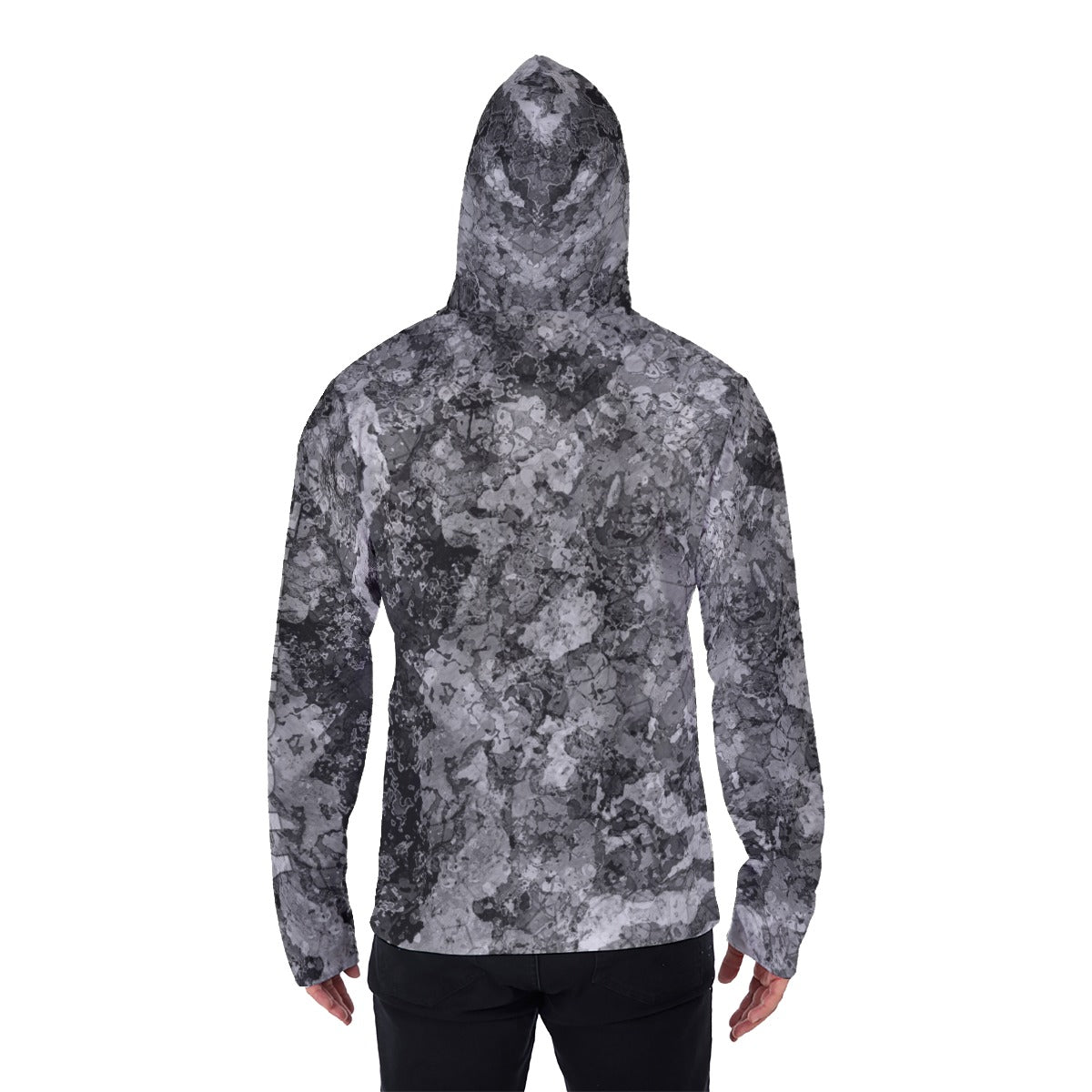 YIC Men's Pullover Hoodie With Mask - Mixed Granite