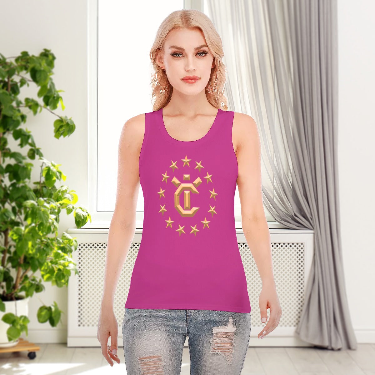 WOMEN'S SPORT TANK TOP - Orchid Flower