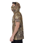 Men's Hooded T's with Built-in Mask -Forest Camo