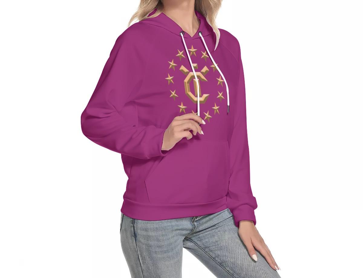 Women's Hoodie With Raglan Sleeve - Orchid Flower