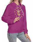 Women's Hoodie With Raglan Sleeve - Orchid Flower