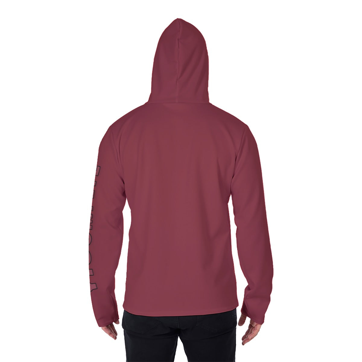 YIC Men's Pullover Hoodie With Mask - Winery