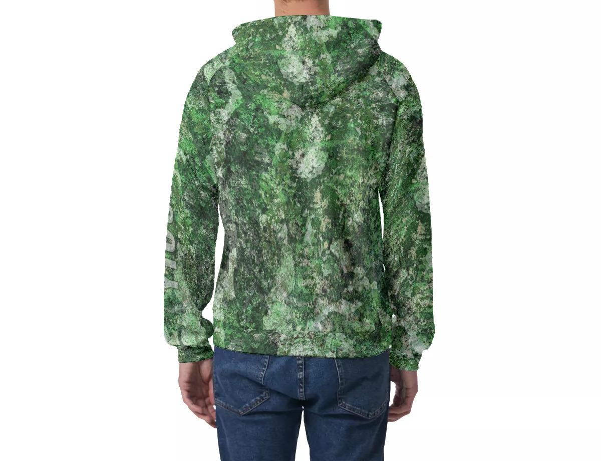Men's Raglan Pullover Hoodie - Green Country Camo