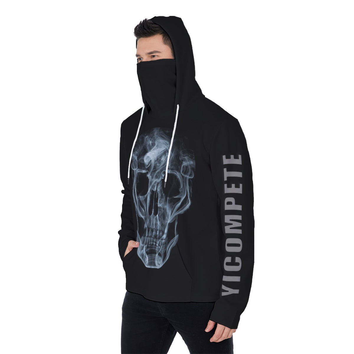 YIC Men's Pullover Hoodie With Mask - The Skull
