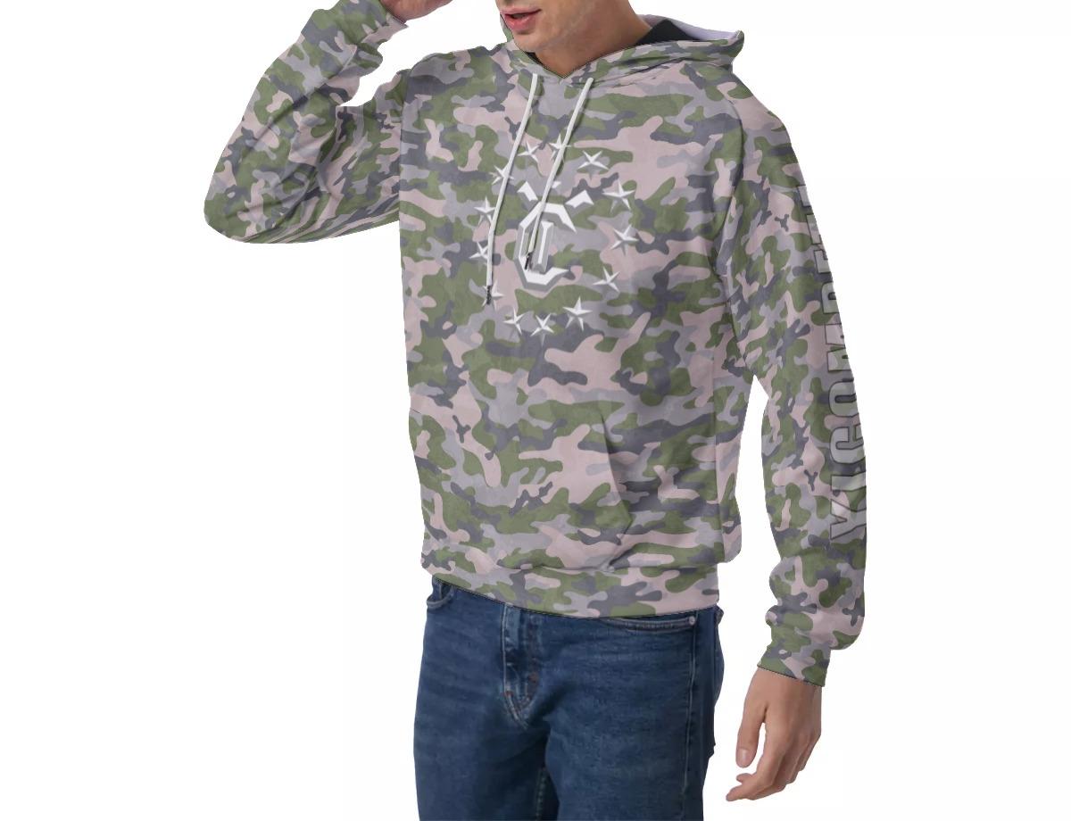 Men's Raglan Pullover Hoodie - Mod Camo