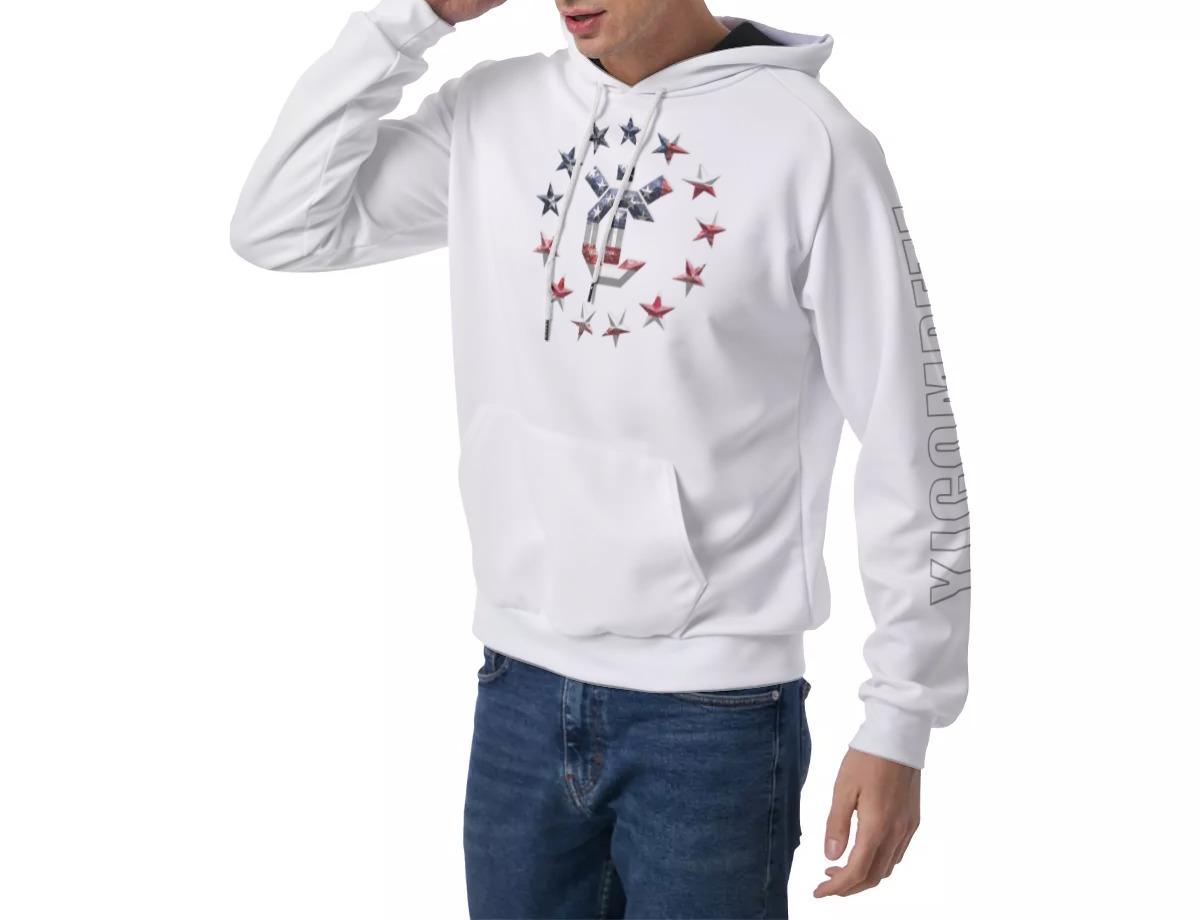 Men's Raglan Pullover Hoodie - Patriot