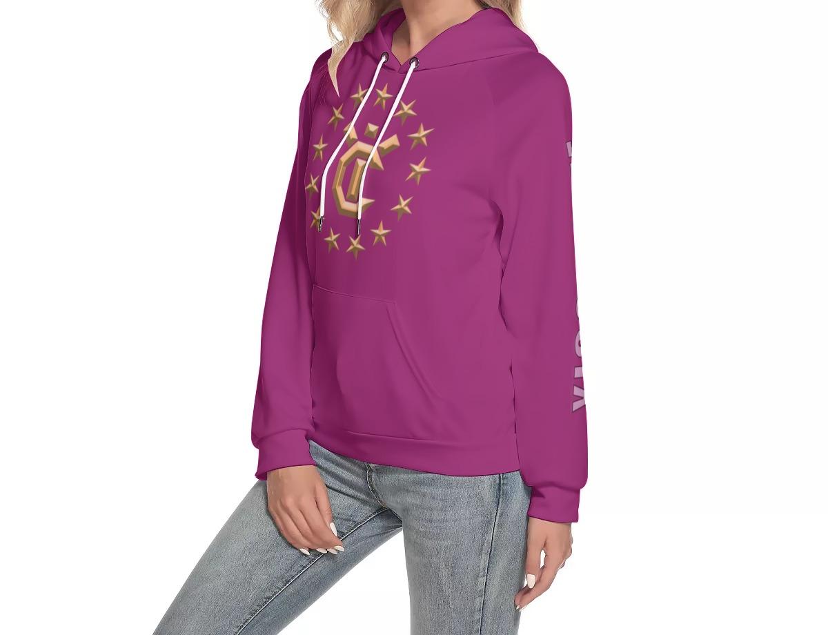 Women's Hoodie With Raglan Sleeve - Orchid Flower