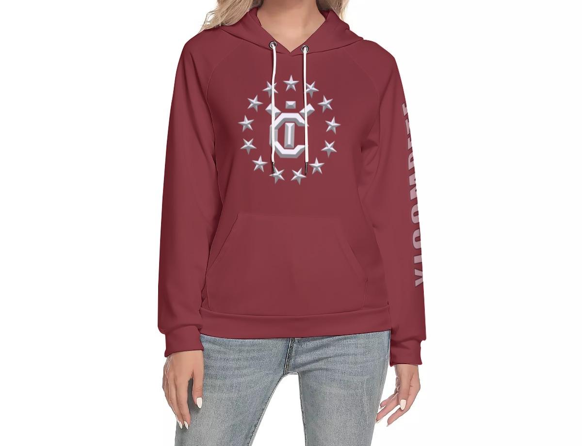 Women's Hoodie With Raglan Sleeve - Winery