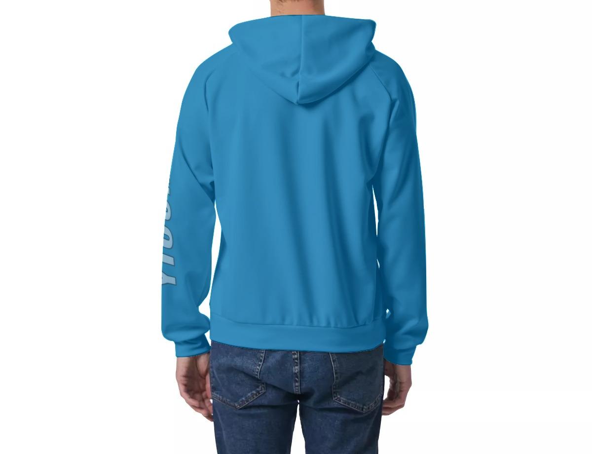 Men's Raglan Pullover Hoodie - Ibiza Blue