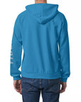 Men's Raglan Pullover Hoodie - Ibiza Blue