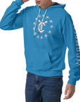 Men's Raglan Pullover Hoodie - Ibiza Blue