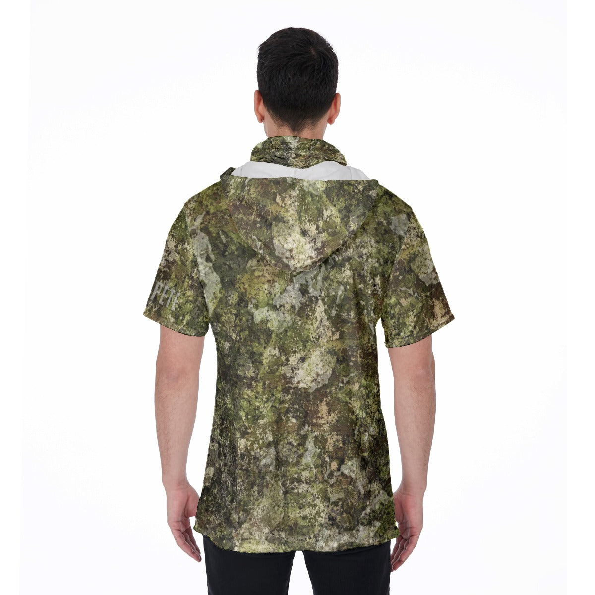 Men's Hooded T's with Built-in Mask - Inland Camo