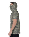Men's Hooded T's with Built-in Mask - Old School Camo