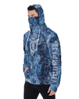 YIC Men's Pullover Hoodie With Mask - Mixed Blue Sea
