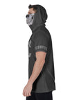 Men's Hooded T's with Built-in Mask -  Skullface