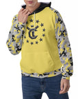 Men's Raglan Pullover Hoodie - Black/Yellow