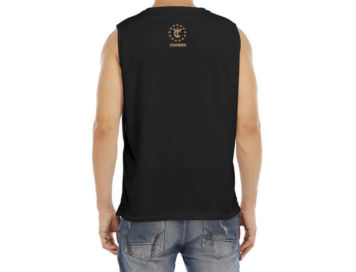 Men's O-neck Sleeveless Tank Top - Vantablack