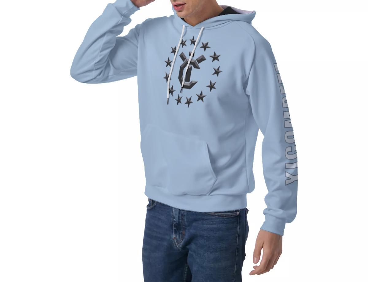 Men's Raglan Pullover Hoodie - Clear Sky