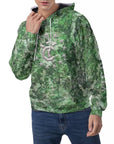 Men's Raglan Pullover Hoodie - Green Country Camo