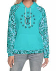 Women's Hoodie With Raglan Sleeve - Aqua Ray