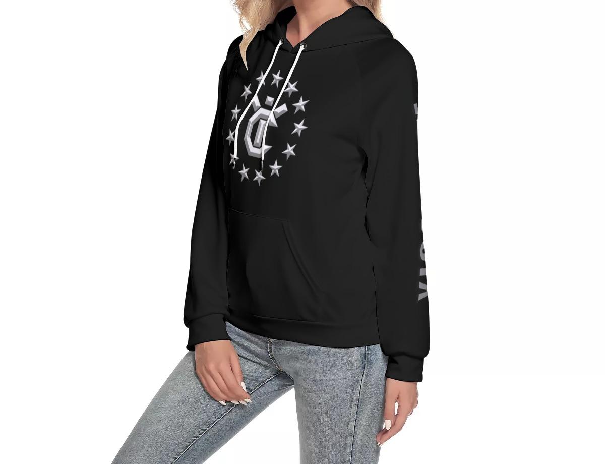 Women's Hoodie With Raglan Sleeve - Vantablack