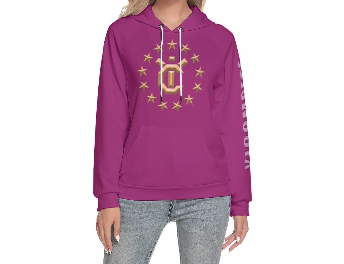 Women's Hoodie With Raglan Sleeve - Orchid Flower