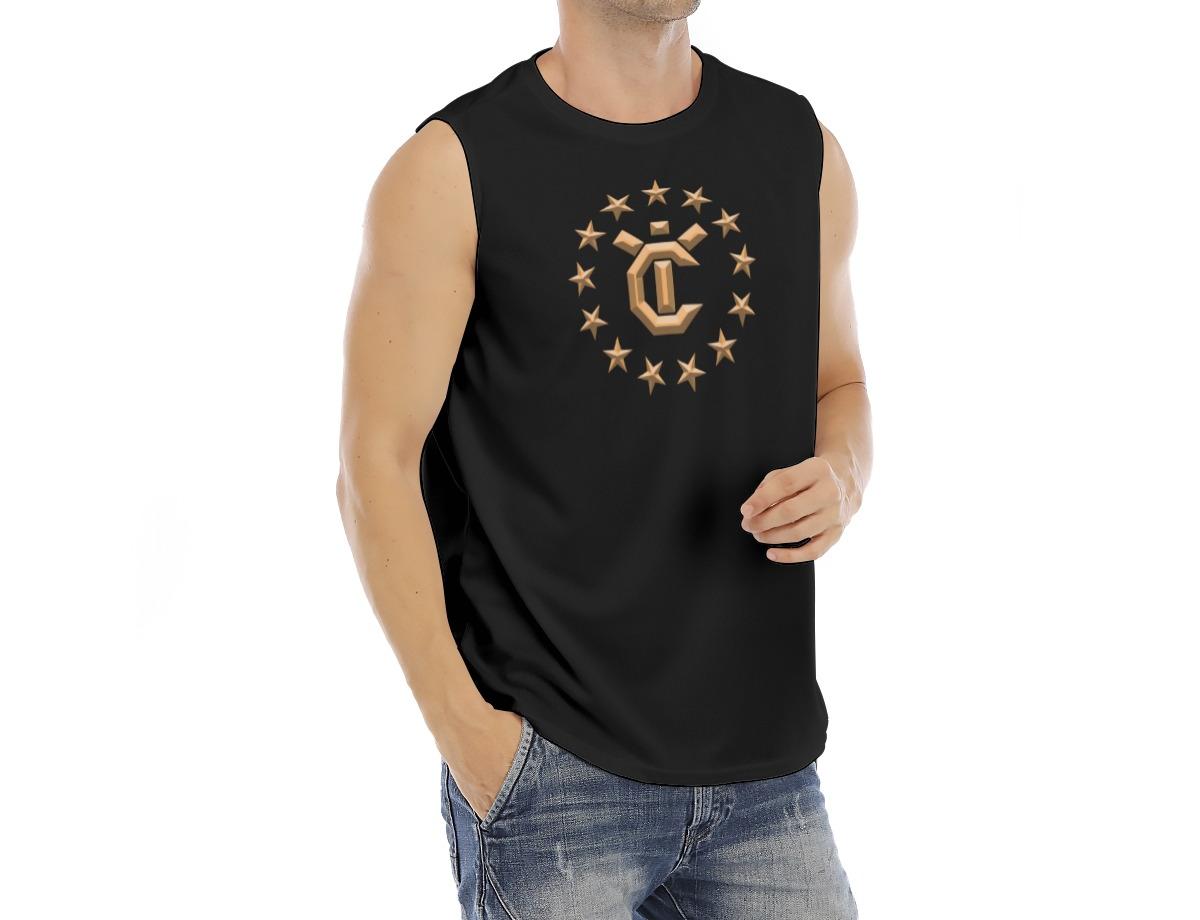 Men's O-neck Sleeveless Tank Top - Vantablack