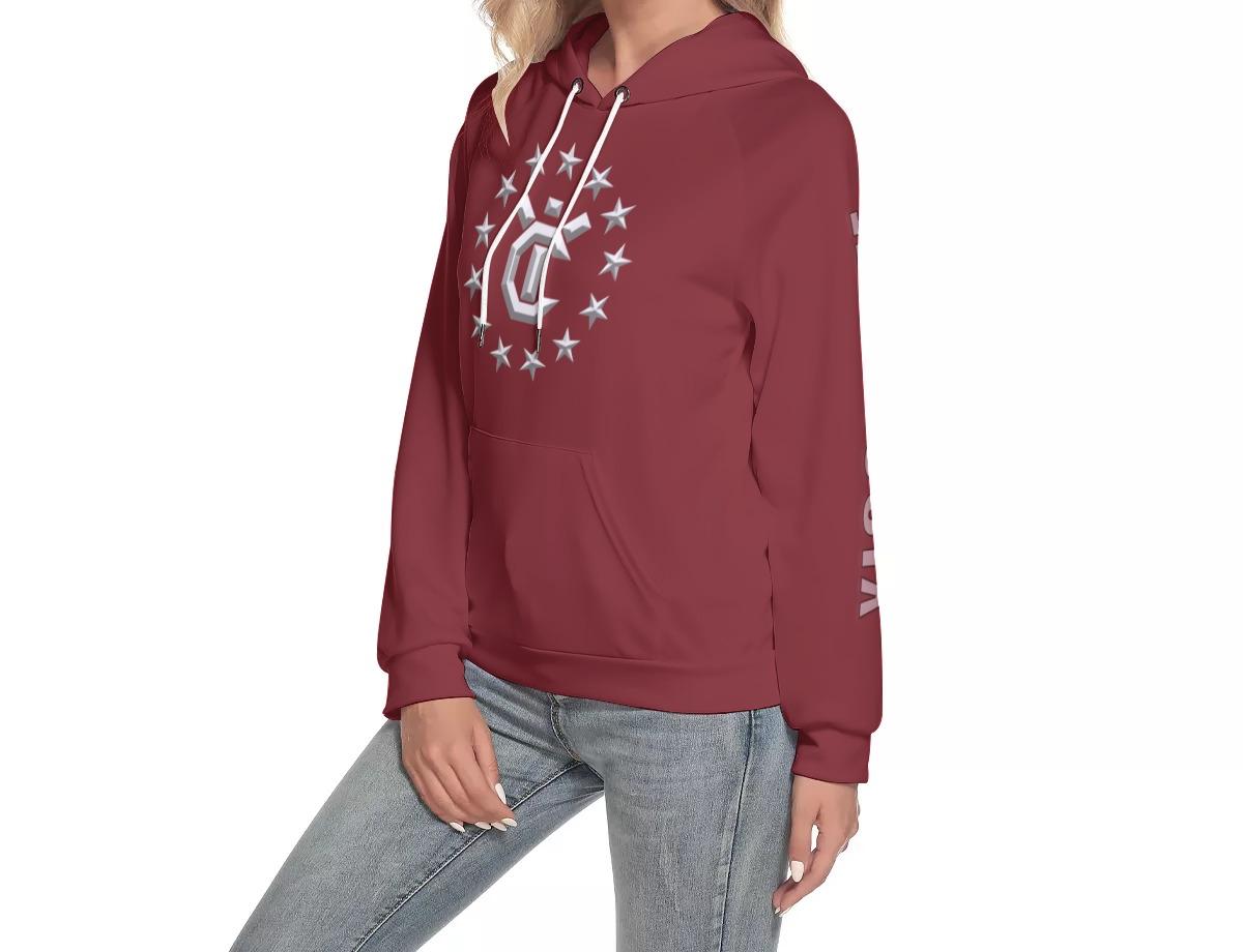 Women's Hoodie With Raglan Sleeve - Winery